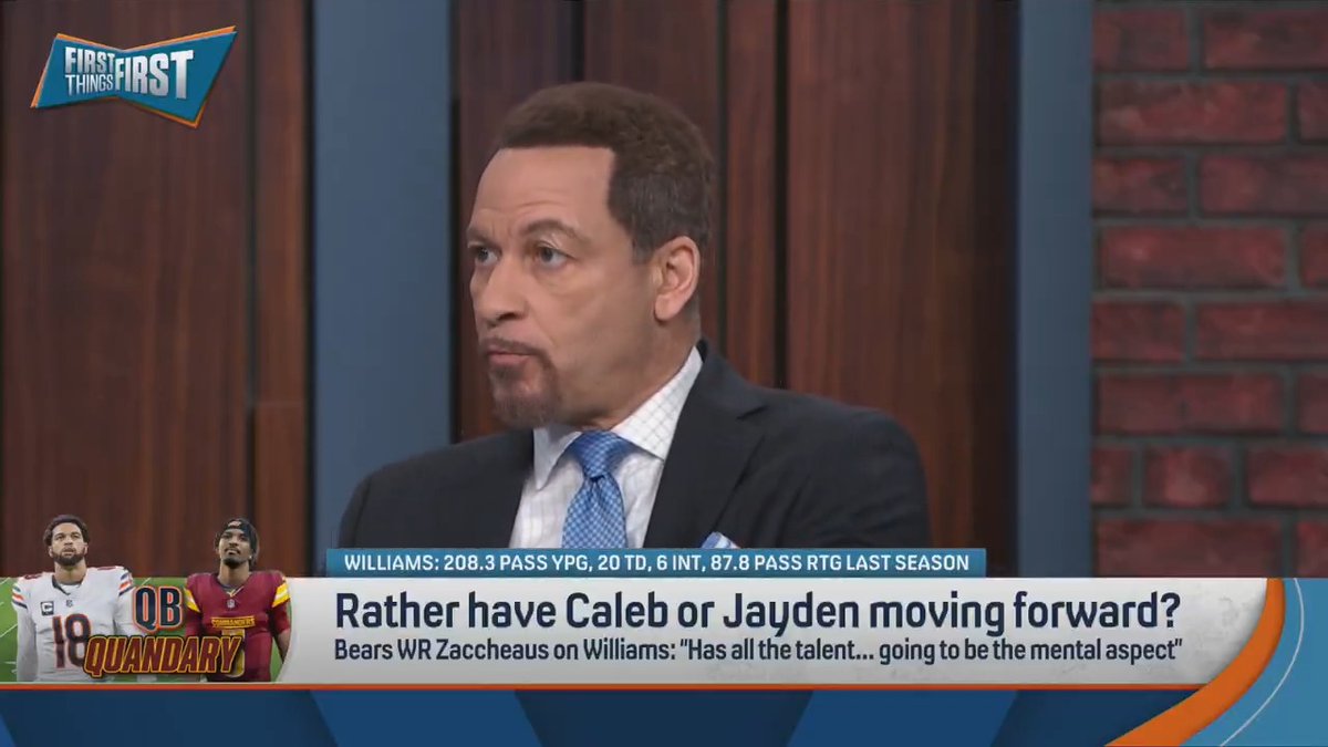 “He’s more poised. I think he’s a better runner. He’s more accurate. He’s a better leader.” Chris Broussard is taking Jayden Daniels over Caleb Williams moving forward: