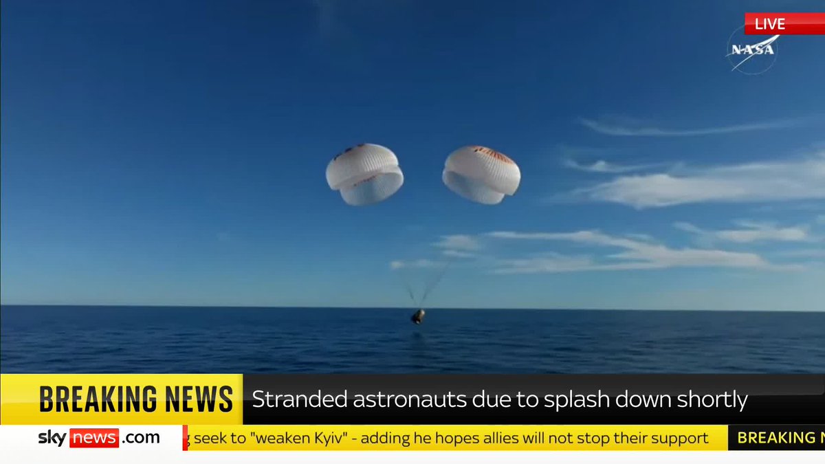 Welcome home Suni Williams and Butch Wilmore! The astronauts who ended up aboard the International Space Station for nine months have splashed down back to Earth 🚀 Read more: 📺 Sky 501, Virgin 602, Freeview 233 and YouTube