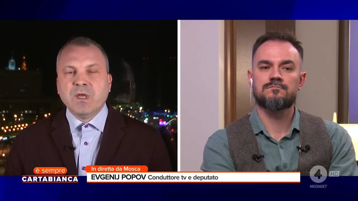 Il conduttore russo Evgenij Popov interviene a #ÈsempreCartabianca: "In Europa non state capendo che stiamo cercando di avere delle garanzie di sicurezza per il popolo russo perchè l'Ucraina è un pericolo"