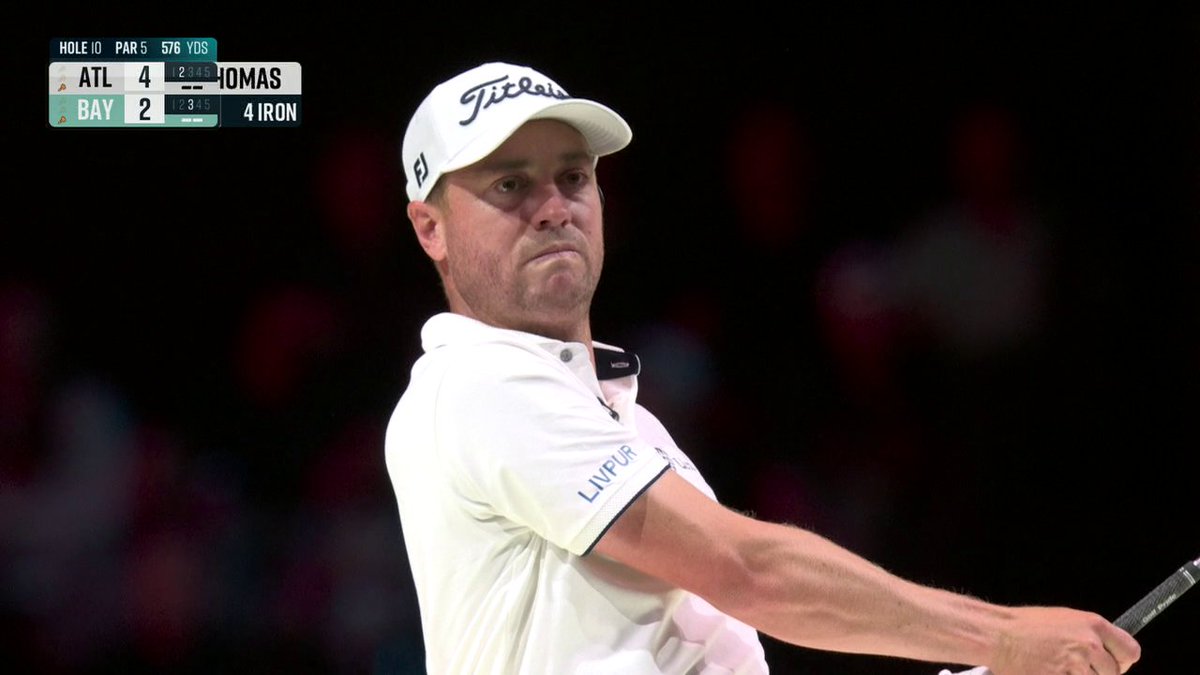 Golf is a game of inches 😅 Justin Thomas needed a lucky roll to avoid going OB. 📺 TGL is live on ESPN/ESPN+