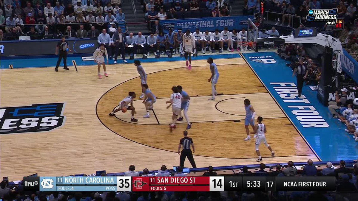 TOUGH finish from Seth Trimble 💪 Plenty of time still left in this one 👉 #MarchMadness Carolina Basketball