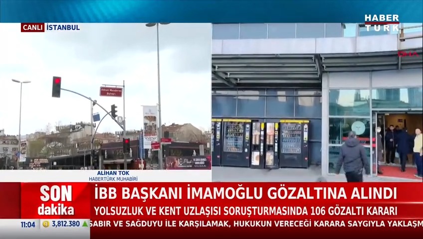 🔴Ekrem İmamoğlu'nun emniyette işlemleri devam ediyor. İmamoğlu dahil 84 kişi gözaltına alındı.