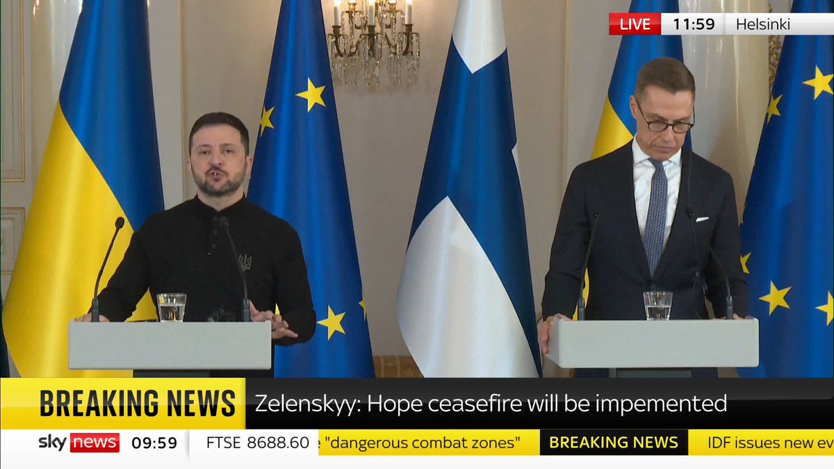 NOW - Zelenskyy says the "Russians aren't ready to finish the war" and the "occupied territories" are a "red line" for Ukraine.