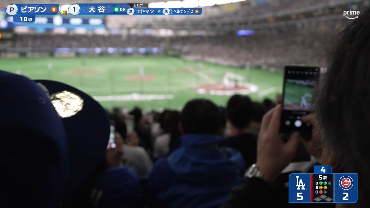 #MLB東京シリーズ #大谷翔平 ついに飛び出した！今シーズン初ホームラン🔥 待望のショータイム👏 開幕シリーズ 第二戦 5回表 攻撃中 カブス ２-６ ドジャース LAD ｜０２１ ２１ CHC｜００１ １ ▼プライムビデオならいつでも観られる #プライムビデオでMLB #オオタニサン