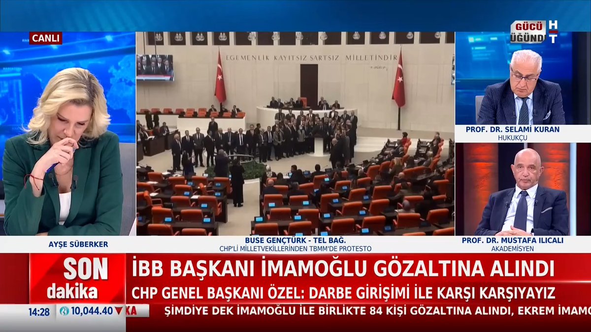 TBMM'de protesto CHP'li milletvekilleri Ekrem İmamoğlu hakkındaki kararı protesto etti.
