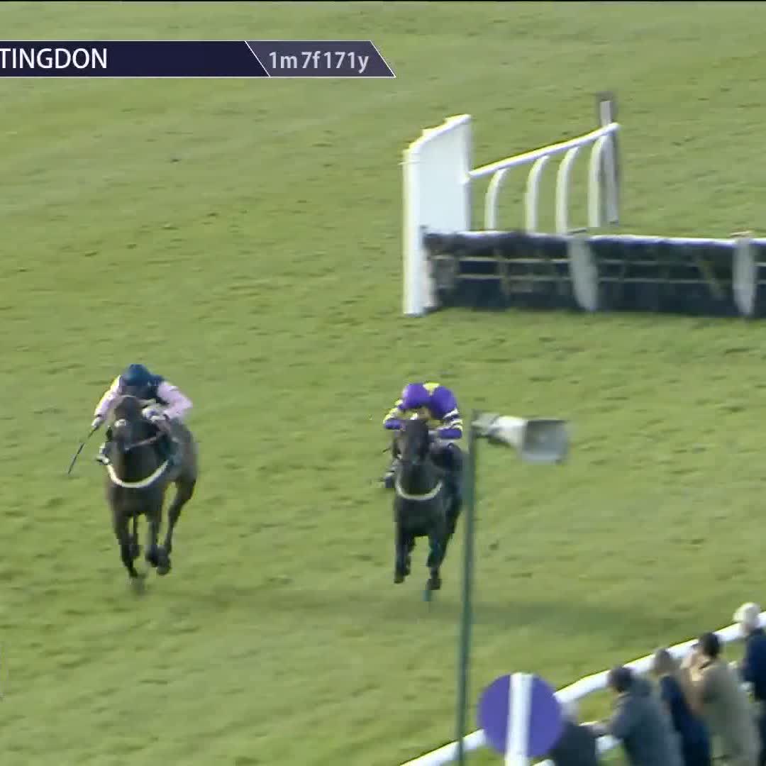A narrow win for 1/3 favourite Wolf Moon at Huntingdon Racecourse 👇🏻