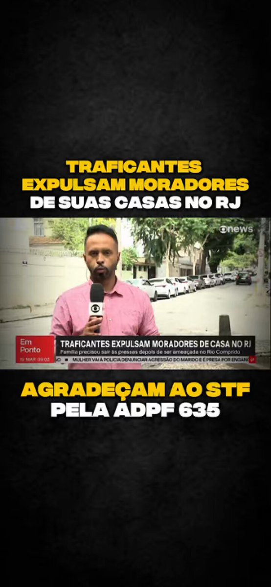 Traficantes expulsam moradores de suas casas no Rio de Janeiro. Enquanto a esquerda defender os traficantes e pedir que não haja operações nas favelas para combater o tráfico, é isso que continuará acontecendo e avançando. Não esqueçam de agradecer ao STF pela ADPF 635!