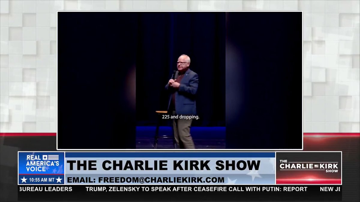 BAD NEWS FOR TIM WALZ, TESLA STOCK IS WAY UP TODAY! Charlie Kirk airs this clip of Tim Walz egging on the destruction of Tesla, "he is a bad human being, the Democrat party doesn't build anything, they ONLY DESTROY". Tesla Elon Musk