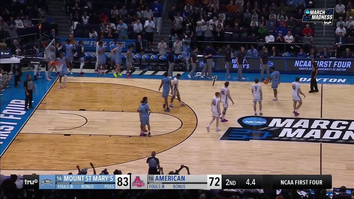THE BUZZER SOUNDS AND THE MOUNT ADVANCES TO THE FIRST ROUND 👏 #MarchMadness Mount Men’s Basketball