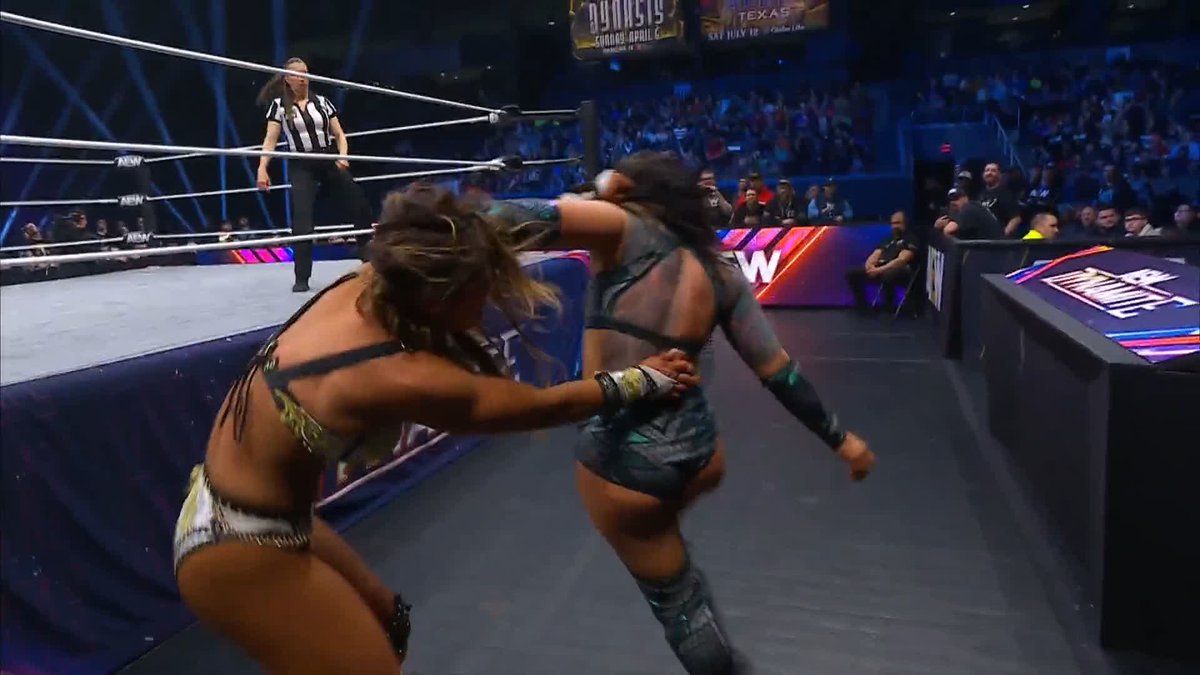 Megan Bayne throws Kris Statlander directly into Timeless Toni Storm! Watch #AEWDynamite LIVE on TBS & Max @MeganBayne | @CallMeKrisStat | #TimelessToniStorm