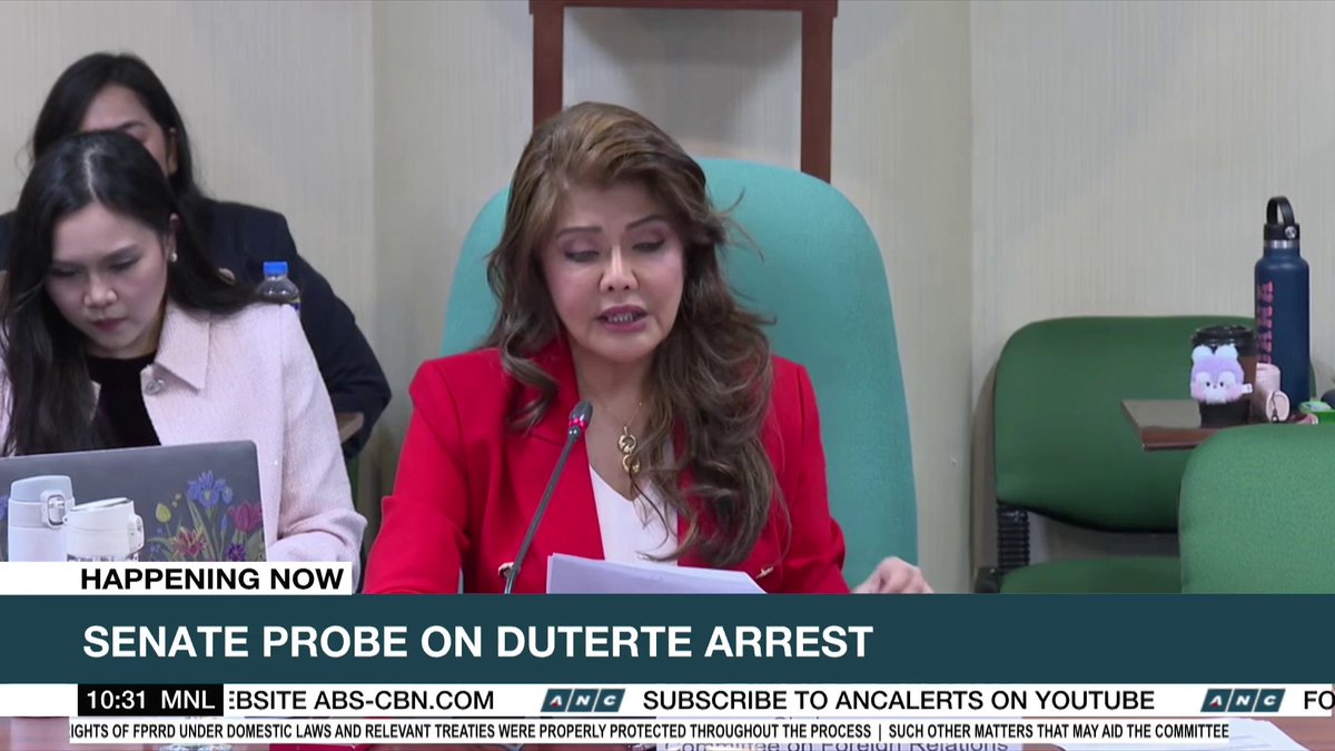 The Senate Committee on Foreign Relations launches a probe into the arrest of former President Rodrigo Duterte. "Isinuko natin si Rodrigo Duterte sa dayuhan na para bang wala siyang sariling bayan," says committee chair Sen. Imee Marcos.