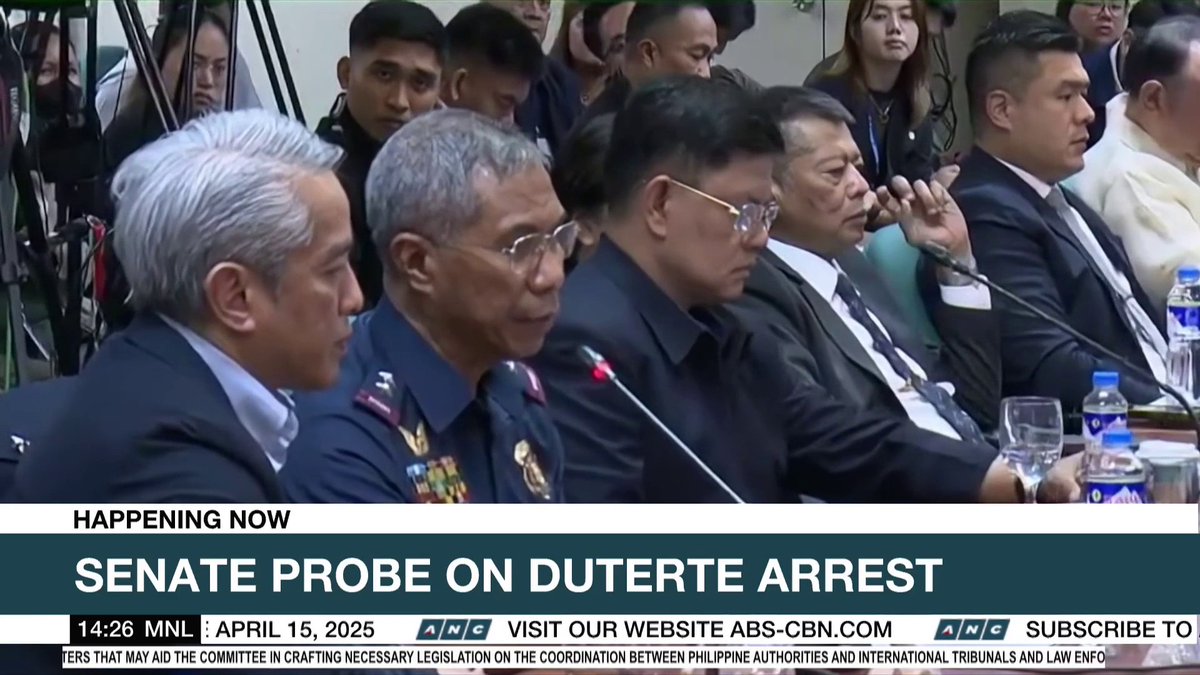 Sen. Jinggoy Estrada asks why VP Sara Duterte was not allowed to see Rodrigo Duterte before he boarded the plane to The Hague. CIDG chief Nicolas Torre III says the priority was to load Duterte onto the plane, adding that they can see him at his detention facility.