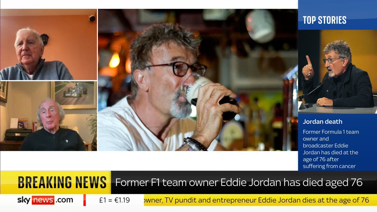 "Eddie was the type of person who would never die." Former F1 drivers John Watson and Sir Jackie Stewart talk about their memories with the late Eddie Jordan, who has died at the age of 76.o 🔗 📺 Sky 501, Virgin 602, Freeview 233 and YouTube