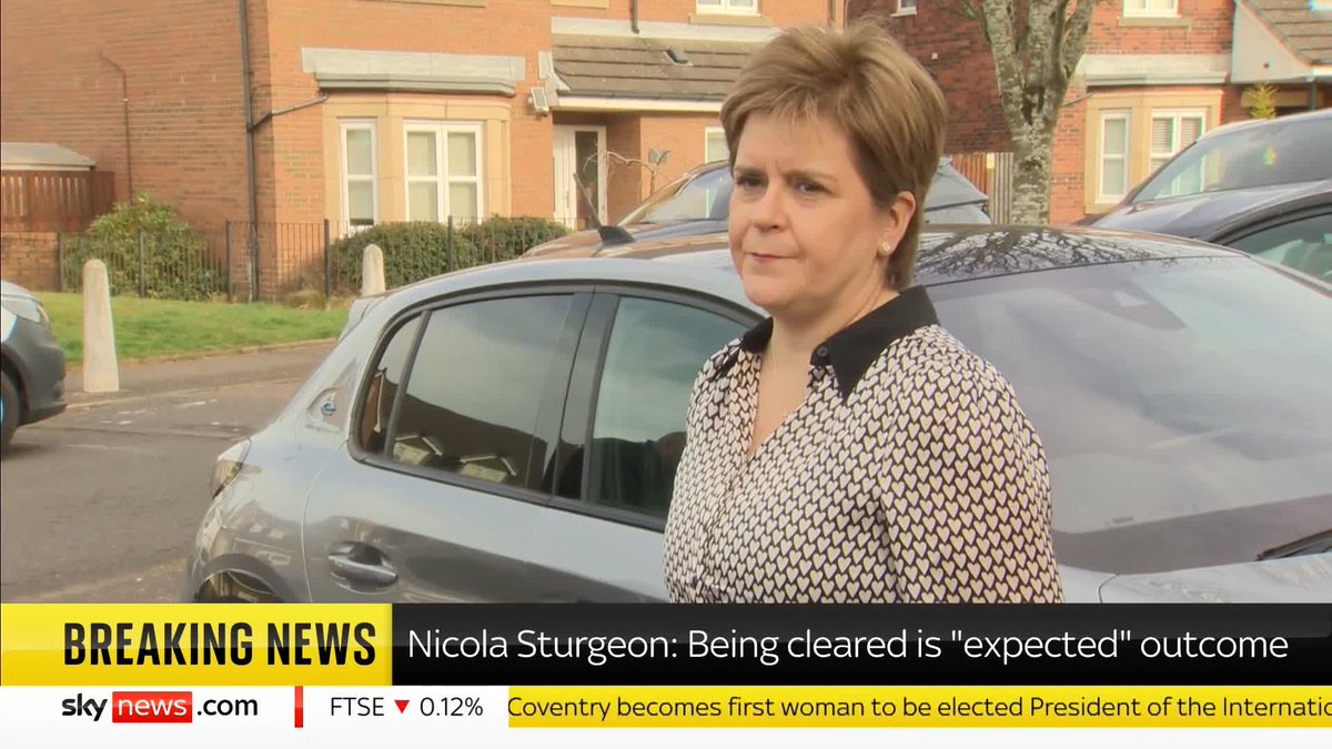 BREAKING: 'I've been trying to get on with my life, and now I can.' Former First Minister Nicola Sturgeon speaks outside her home after being cleared in the police investigation into SNP finances. 📺 Sky 501, Virgin 602, Freeview 233 and YouTube