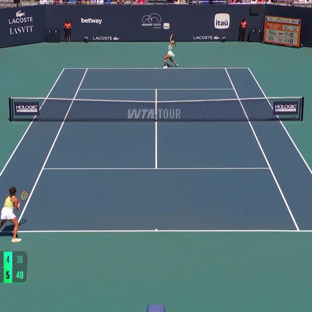 FORZA 🇮🇹 Jasmine Paolini fights off Sramkova 6-4, 6-4 to advance in Miami! #MiamiOpen