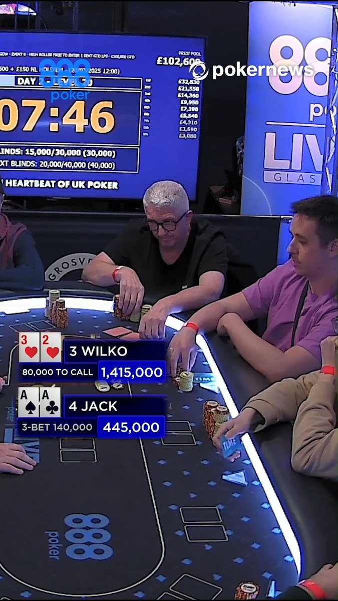 How TILTED would you be if this was YOU!? 😠 Final Table of the $1,650 High Roller 888poker LIVE Glasgow, The Small Blind shoves on you... YOU HAVE AA! They have 32s... Poker is a cruel cruel game.