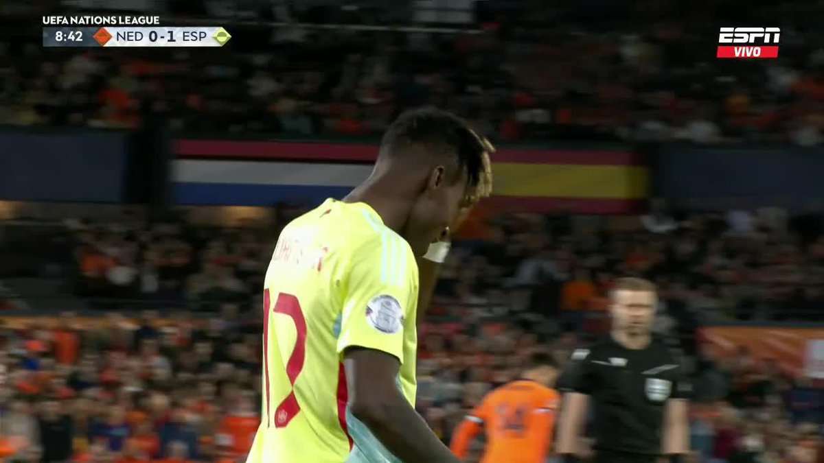 Lamine, Pedri, Nico Williams. El 1-0 de España ante Holanda. 🎩🇪🇸