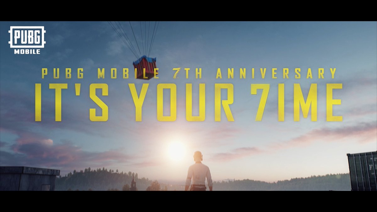 From your parachute drop to your latest chicken dinner... It's your 7ime to fight, to dive into the battlegrounds with courage and determination. It's your 7ime to rise, to turn challenges into opportunities. It's your 7ime to create, to build a dream new world by your imagination. It's your 7ime to reunite, to team up with friends and forge unforgettable memories. It's your 7ime to love, to share the passion for gaming. Happy 7th Anniversary to all PUBG MOBILE players! 📲 #PUBGM370 #PUBGM7thAnniversary #PUBGMxAW #PUBGMOBILE