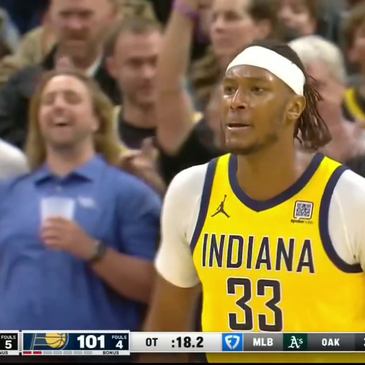 MYLES TURNER WITH THE CLUTCH BLOCK IN OT 🔥 No easy buckets 😤