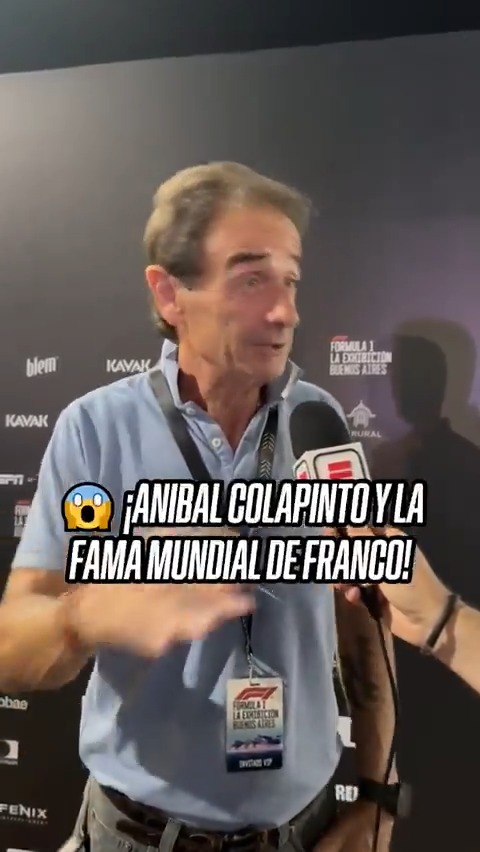 #F1 Aníbal Colapinto, el padre de Franco Colapinto, habló sobre su hijo en la inauguración de #F1ExhibitionBuenosAires en nota con #ESPN #DisneyPlus