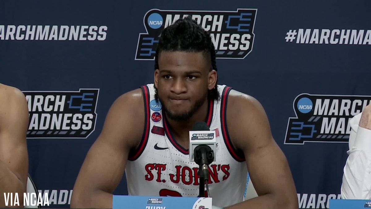 Zuby Ejiofor was asked about not seeming "upbeat" after the St. John's win. Rick Pitino: "Tell him your girlfriend broke up" 😂