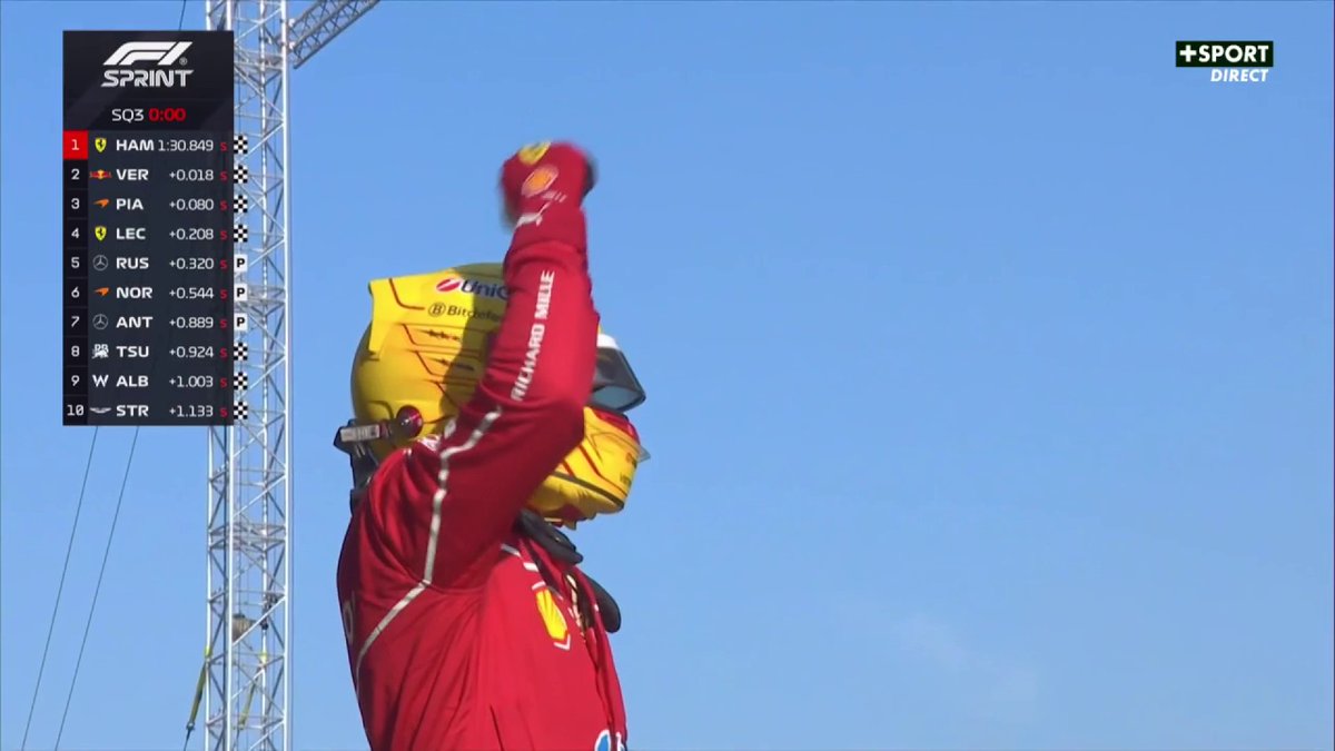 LA POLE EN QUALIFICATIONS SPRINT POUR LEWIS HAMILTON ☄️ 18 millièmes devant Max Verstappen 🥵 #ChineseGP #F1