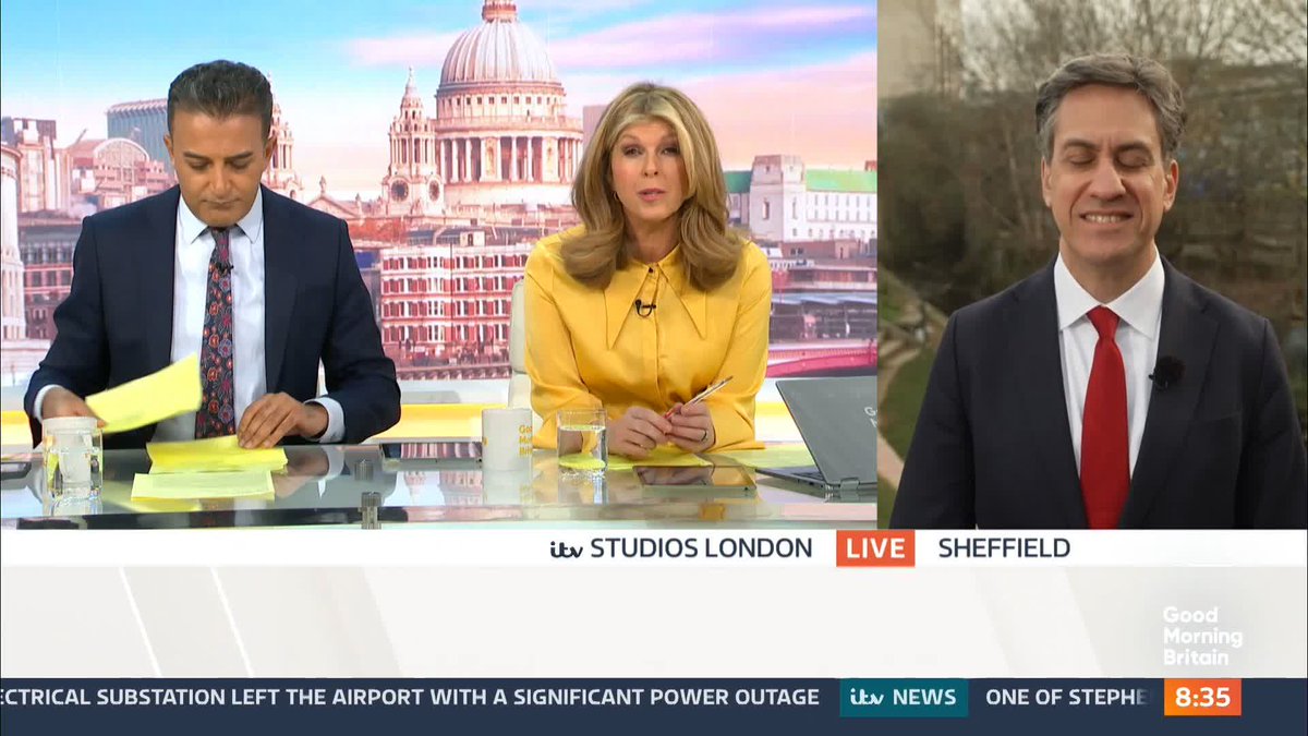 Heathrow Airport will be closed until midnight tonight after a fire at a substation overnight knocked out the power to Britain's busiest airport. Kate Garraway and Adil Ray OBE question Energy Secretary Ed Miliband about how it has been possible for Heathrow to be so badly impacted.