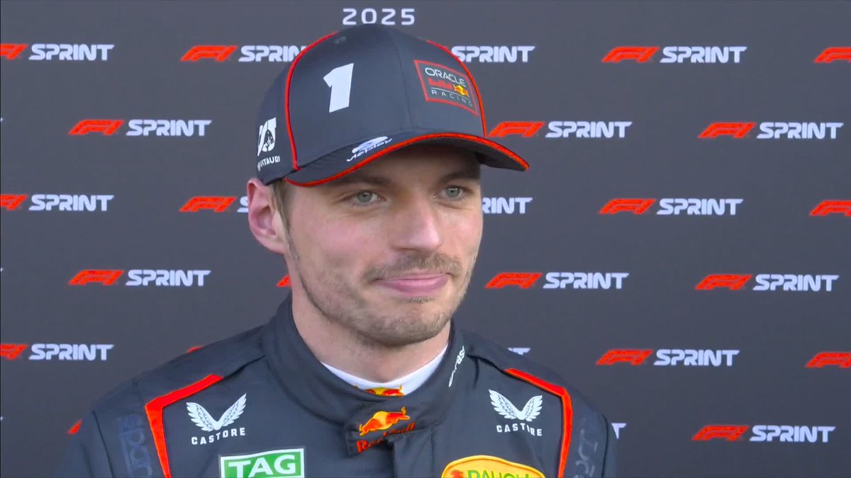 "I'm very happy to be second!" 😊 Max Verstappen is pleased to be on the front row for tomorrow's Sprint Race 🔥