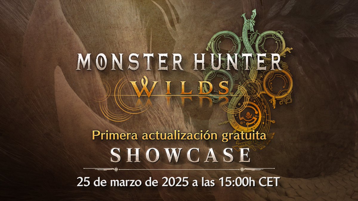 Acompáñanos el 25 de marzo a las 15h en el Monster Hunter Wilds Showcase, presentado por el productor Ryozo Tsujimoto. Hablaremos de la primera actualización gratuita que llegará a principios de abril, que incluye a Mizutsune y otras novedades. En