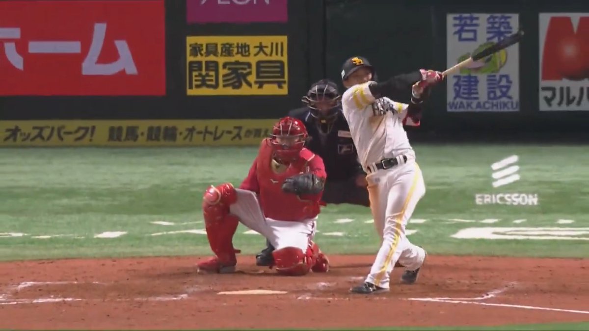 1軍復帰の初戦で即活躍‼️ 福岡ソフトバンク #今宮健太 選手の2点タイムリーツーベースヒットで勝ち越し‼️👏 #sbhawks 👇オープン戦を無料でライブ配信‼️