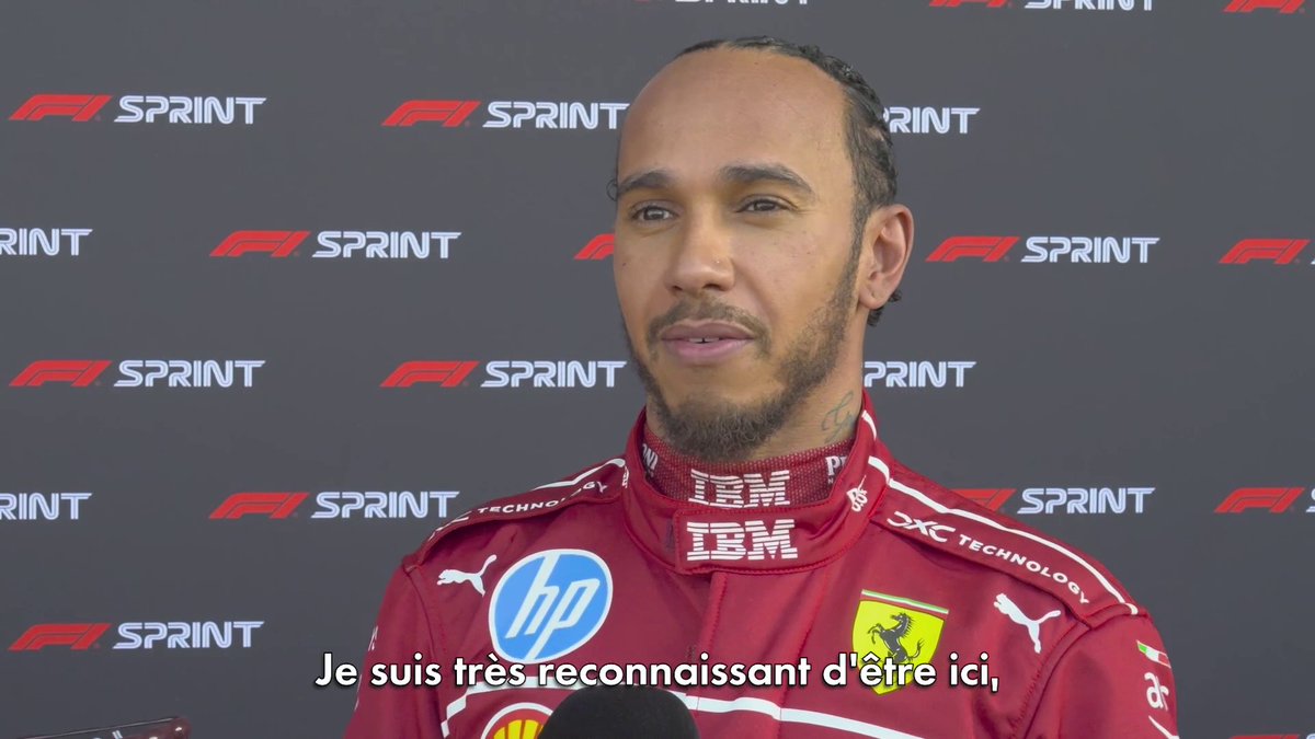🎙️ "Je n'arrive pas à croire que nous sommes devant." La joie de Lewis Hamilton après sa performance en qualifs sprint 💪 Un prono pour sa course demain ? 👀 #ChineseGP #F1