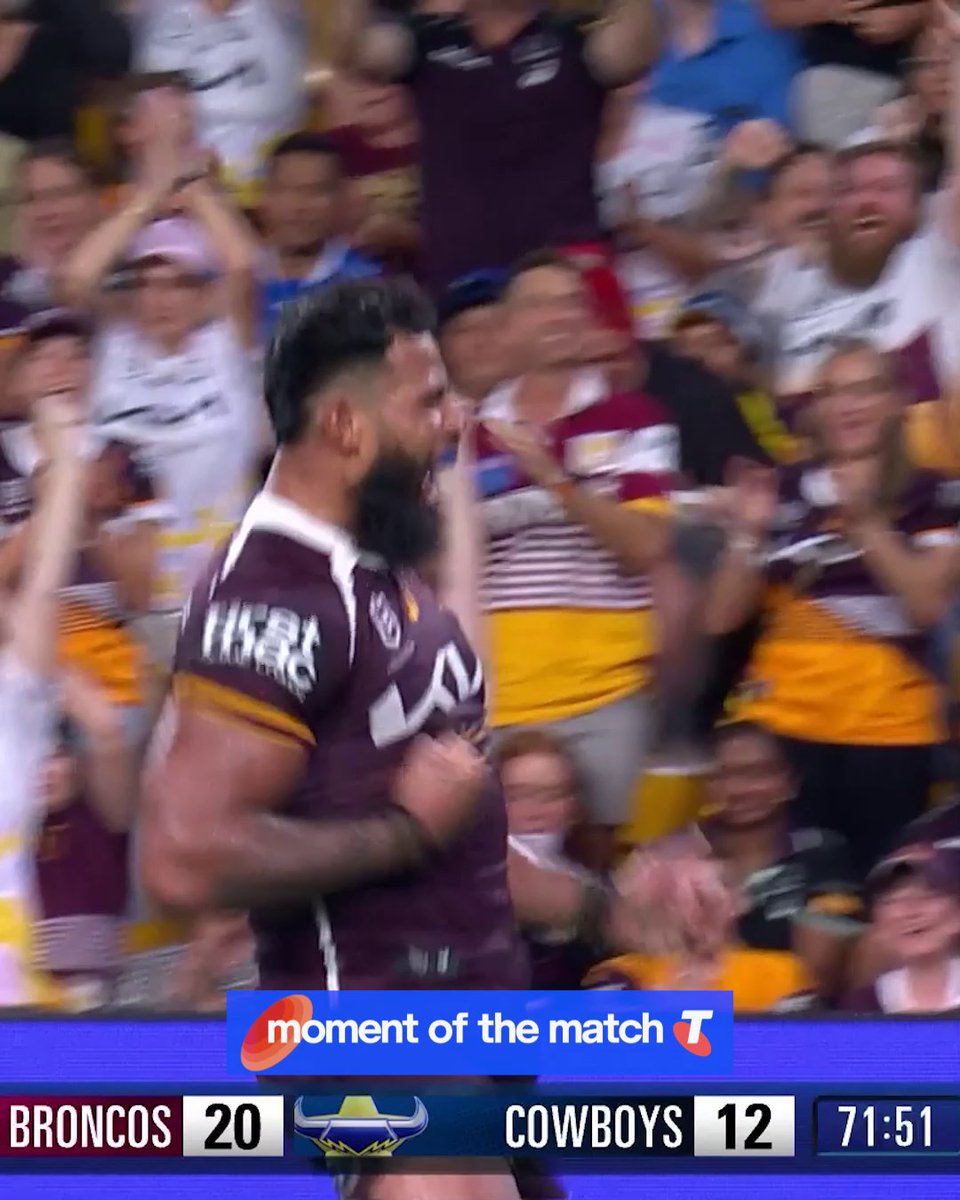 Payne Haas is a cheat code 🥵 #NRLBroncosCowboys Telstra Moment of the Match