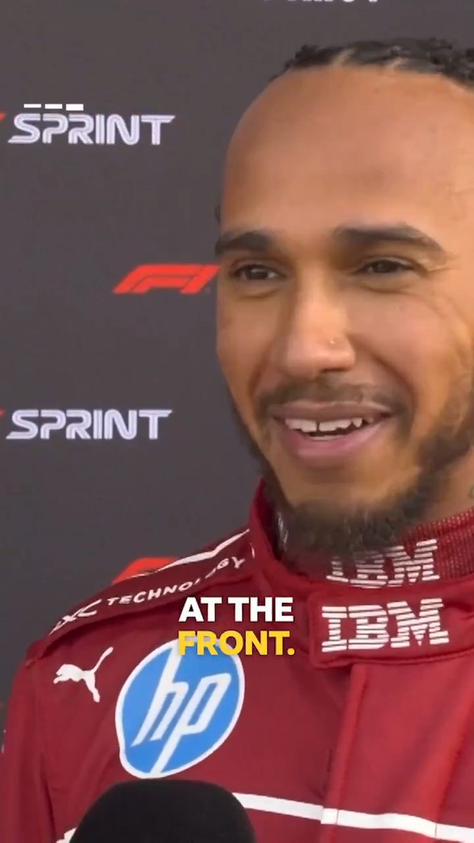 🗣 "I can't believe that we're at the front!" 🤩 Lewis Hamilton has taken his first pole position for Ferrari for the sprint race at the #ChineseGP 🔴🏁 #BBCF1