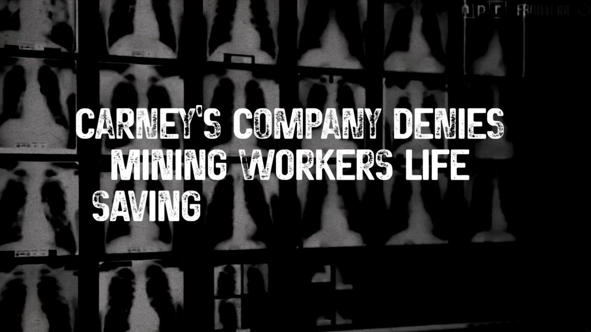 PREVIEW: CARNEY IN THE COAL MINE The story of how Mark Carney made money by denying treatments and benefits to sick workers and their families. Full documentary premiering later this morning.