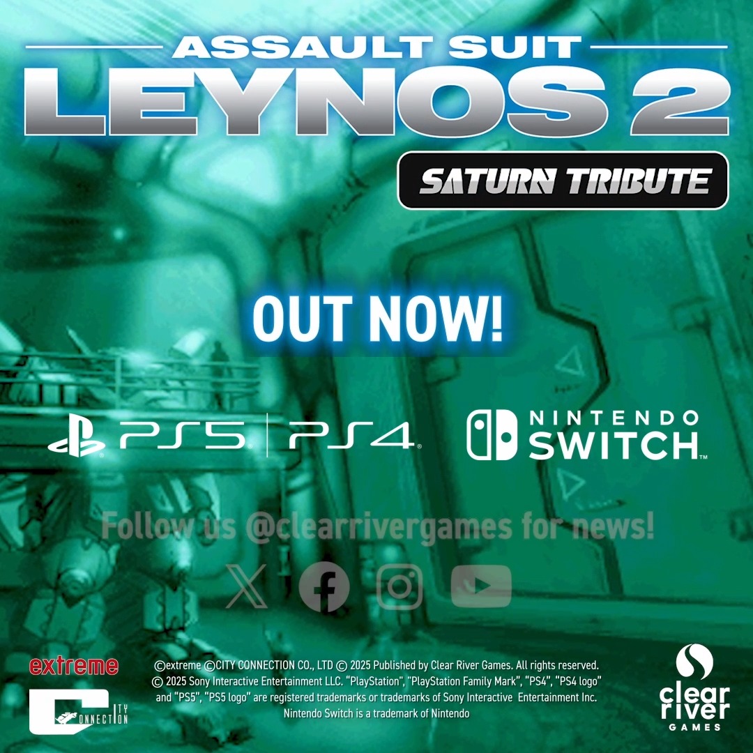 After 27 years, Assault Suit Leynos 2 is finally available in the West! Get your copy of Assault Suit Leynos 2 Saturn Tribute from CITY CONNECTION on Nintendo Switch, PS4 and PS5 today! 🤖
