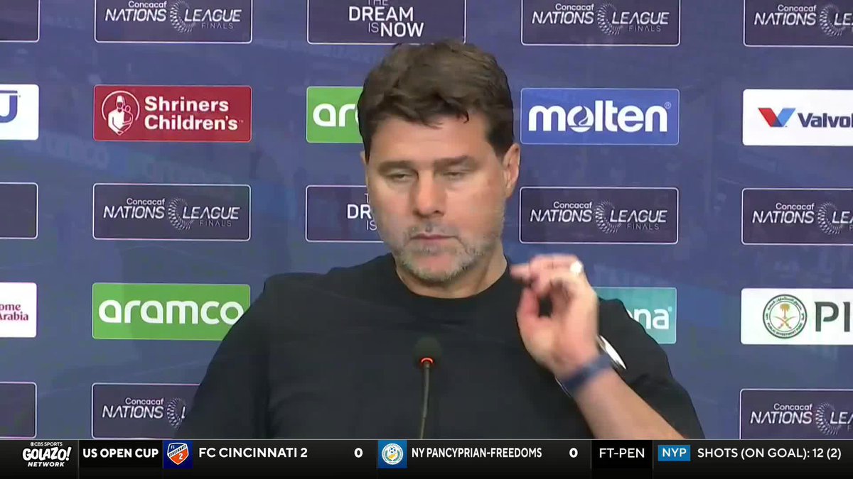 "You are USA but you cannot win with your shirt. You need to come here and be better, and suffer, and win the duels, and work hard." Mauricio Pochettino on the USMNT's performance after being eliminated from Nations League to Panama.