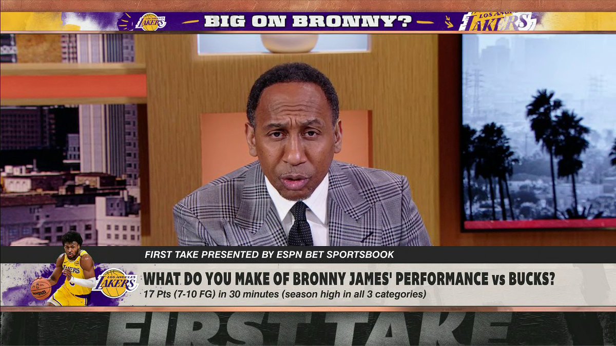 "I might have been wrong. Are you listening, LeBron James?" 🤯 Stephen A Smith reacts to Bronny James' career-high performance against the Bucks 👀
