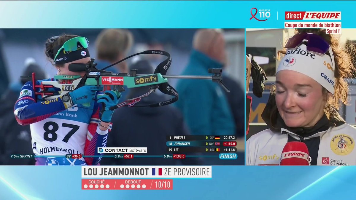 💬 Lou Jeanmonnot : « C'est une course pleine, et en temps normal j'aurai été fière de ma course si ça n'avait pas été pour 2 foutus dixièmes » #lequipeBIATHLON