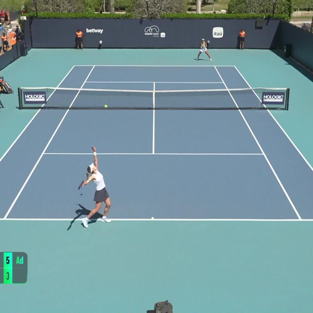 all business 👔 Kalinskaya moves past Uchijima, 6-1, 6-3! #MiamiOpen