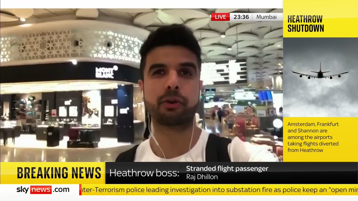 'As a passenger, you're not really the priority' British Airways passenger Raj Dhillon is stuck in Mumbai and shares his experience after a substation fire shut down Heathrow Airport and triggered global travel disruption. 📺 Sky 501 and YouTube