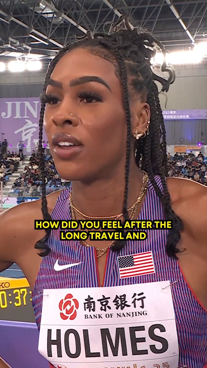 Alexis Holmes has her sights set on gold in Saturday's 400m final. 🥇 #WorldIndoorChamps 📺: Peacock