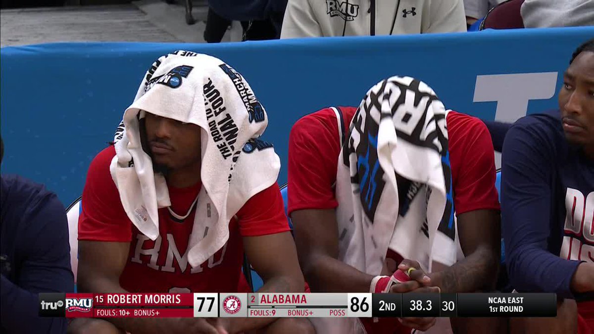Robert Morris guard Amarion Dickerson was emotional after fouling out 😢