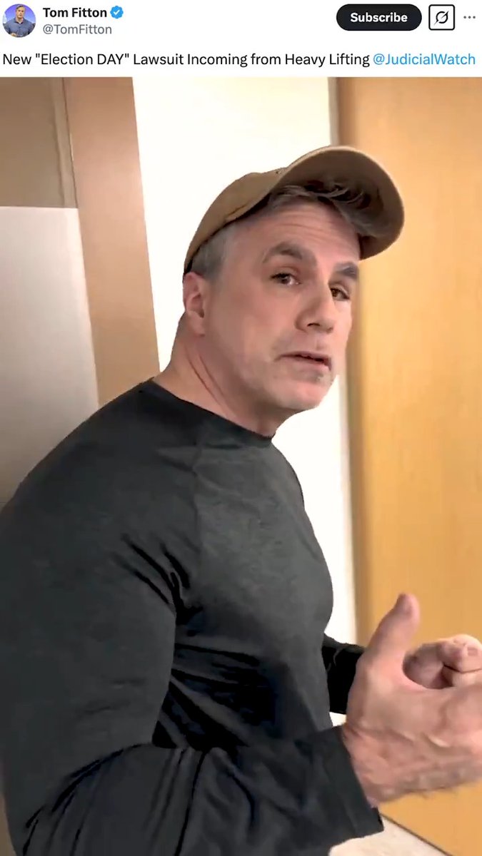 .Tom Fitton: New "Election DAY" Lawsuit Incoming from Heavy Lifting Judicial Watch! Read more at