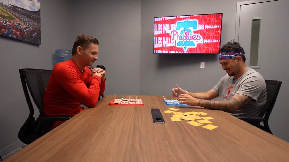 We might have a new favorite board game 👀 Tanner Banks &amp; Orion Kerkering went head-to-head in a game of Phillies Guess Who!