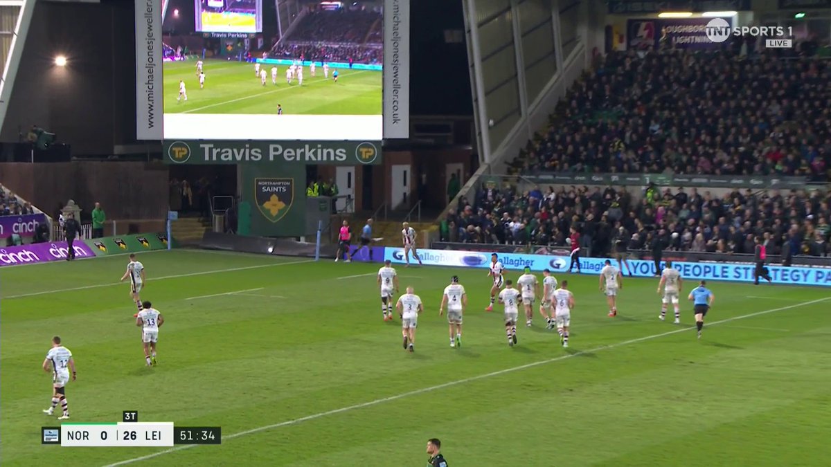 Instant impact ⚡️ Henry Pollock back at his electric best after scoring twice on his England Rugby debut last weekend, which almost leads to a Northampton try. #GallagherPrem