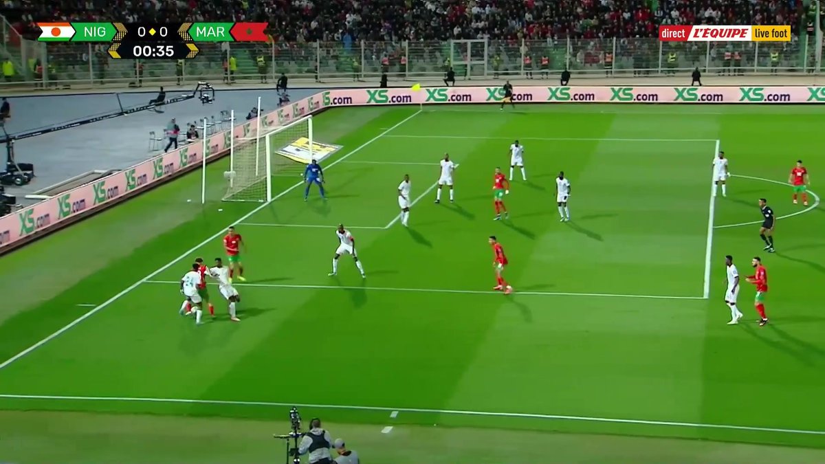 🇳🇪 - 🇲🇦 Moins de 30 secondes et déjà un tir marocain... Suivez en direct le match de qualifications pour la Coupe du monde 2026 sur L'Equipe live foot : #lequipeFOOT