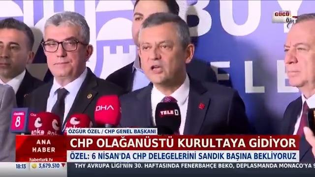 CHP olağanüstü kurultaya gidiyor... CHP Genel Başkanı Özgür Özel: "6 Nisan'da CHP delegelerini sandık başına bekliyoruz."