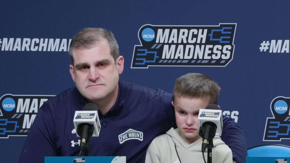 What it's all about 🫶 Mount Men’s Basketball HC Donny Lind got emotional talking about how special it is to have his son beside him during #MarchMadness ❤️