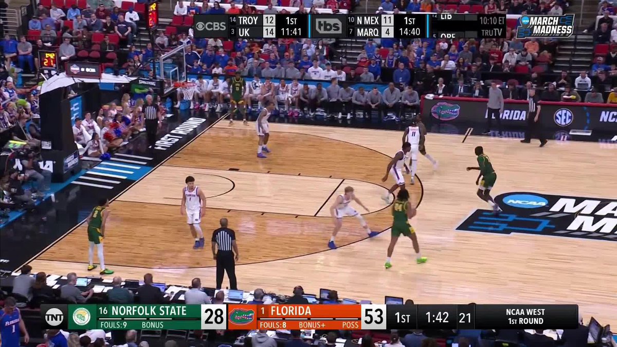 Norfolk State is HEATING UP🔥 They end the half on an 11-0 run 📈 #MarchMadness