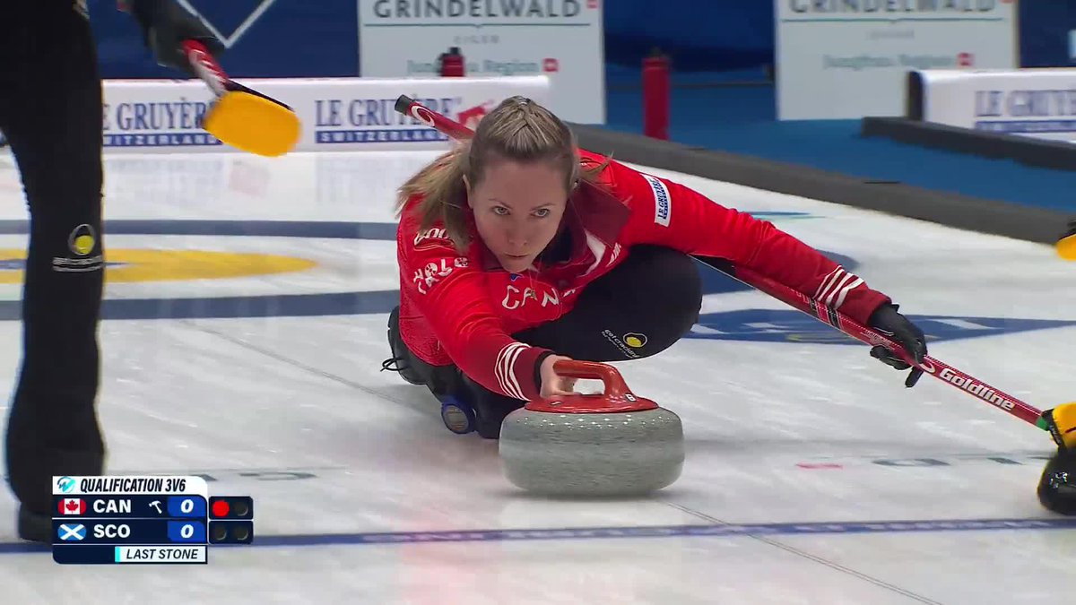 WOW! 🤩 Rachel Homan takes on the raise double and makes it perfectly - it's a massive four points for Canada 🇨🇦 early in the qualification game. Watch all games live on The Curling Channel! #curling #WWCC #canada #컬링